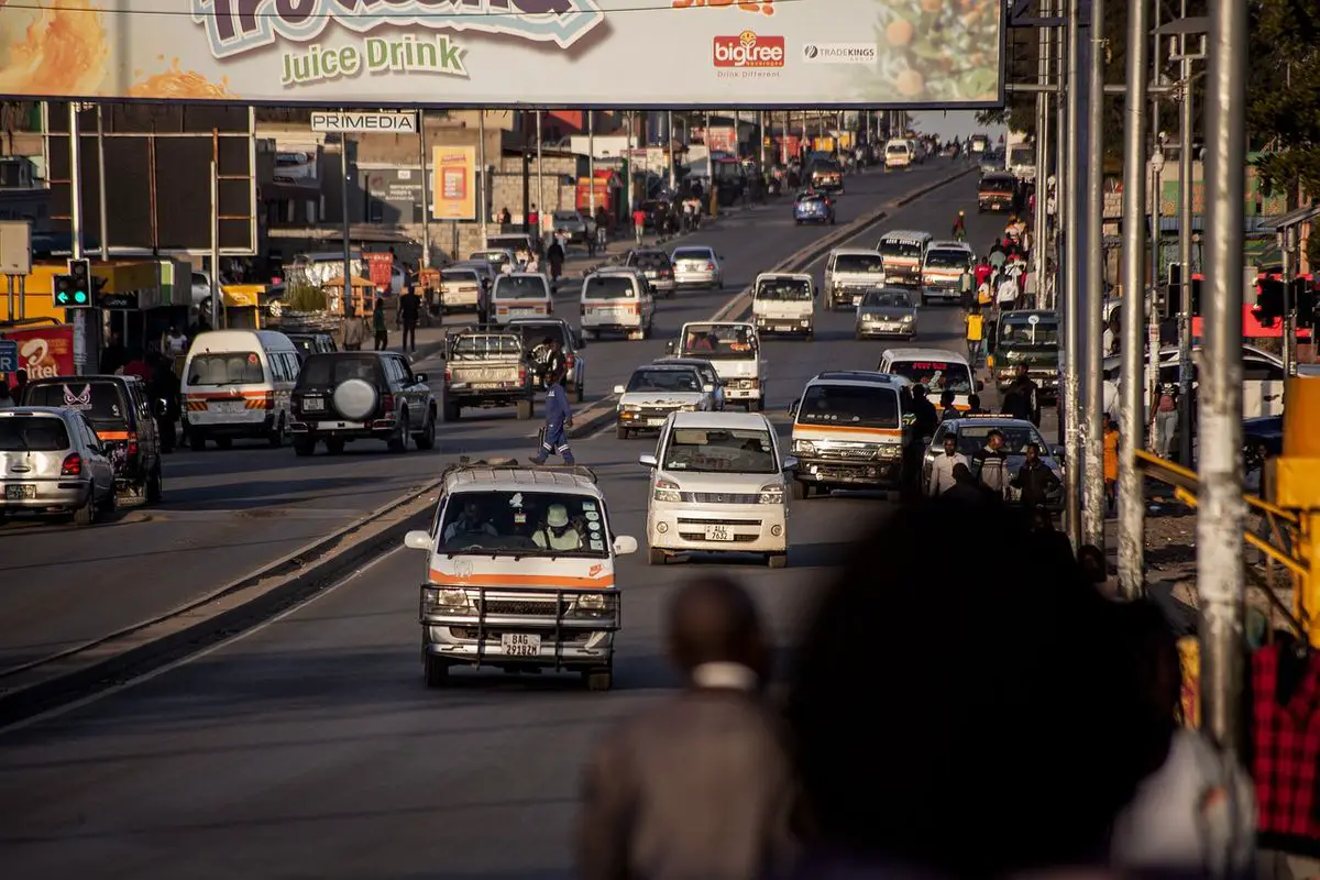 The busy streets of Lusaka city